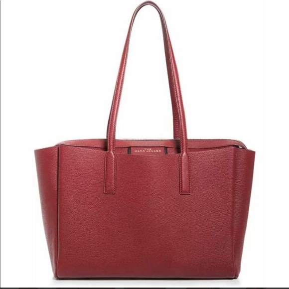 MARC JACOBS The Protege Leather Tote Color: Cabernet Red - Main Image